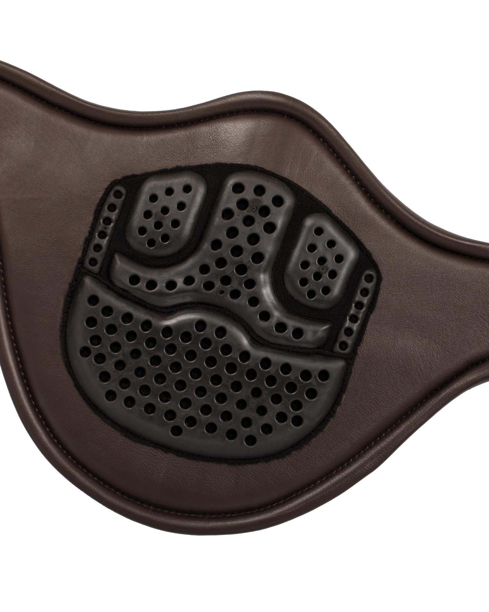 Acavallo Jumping Stud Guard Girth Leather & Gel Dark Brown 115cm - NQP
