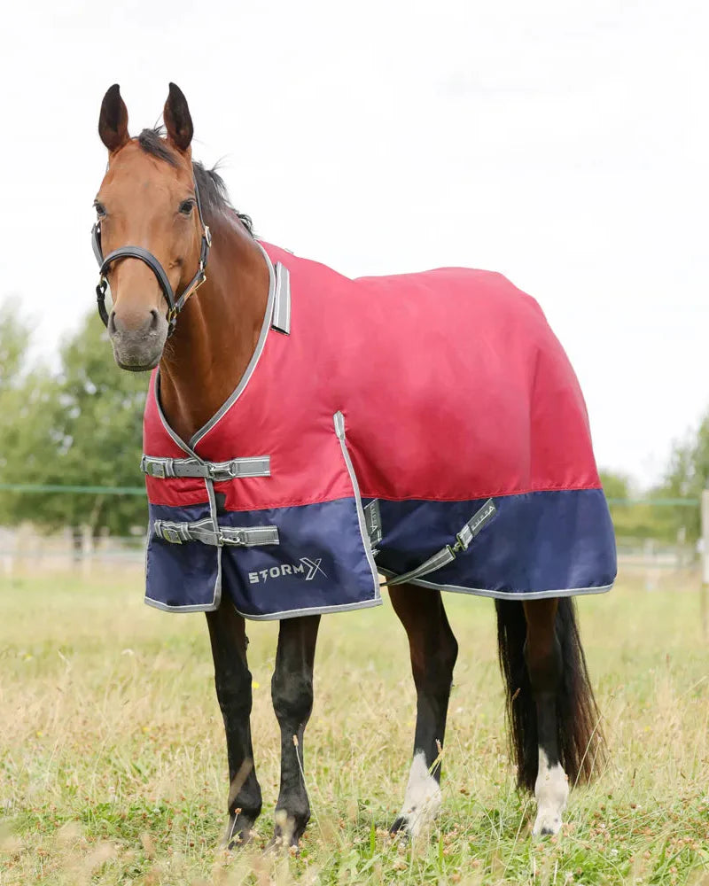 StormX Empra 200 Turnout Rug with Detachable Neck - Burgundy 6'9
