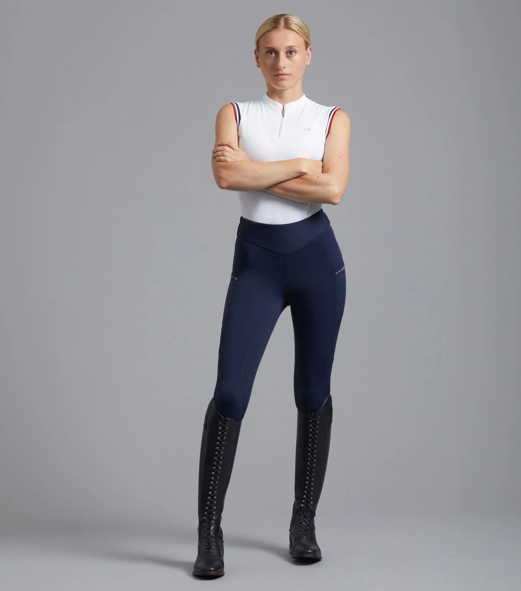 Premier Equine Aporia Ladies Riding Tights Glenmore Navy UK12
