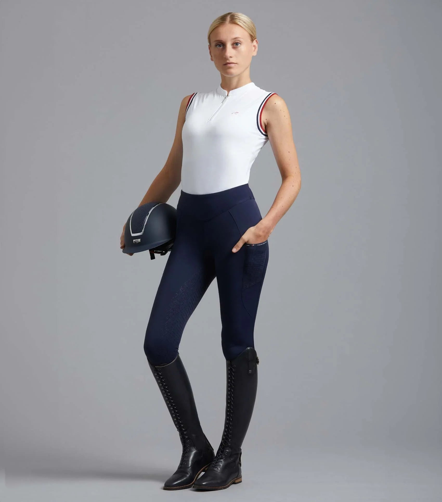 Premier Equine Aporia Ladies Riding Tights Glenmore Navy UK12