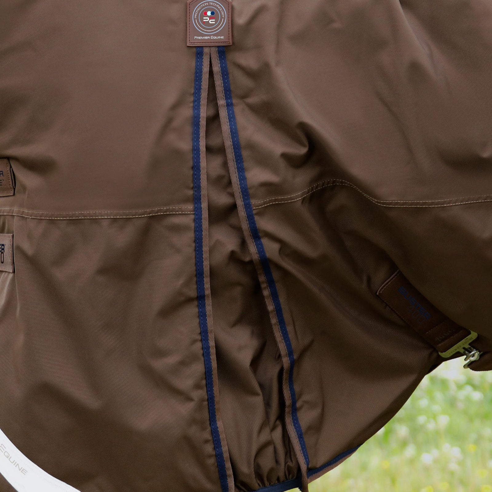 Premier Equine Buster 400g Turnout Rug with Snug-Fit Neck Cover Brown
