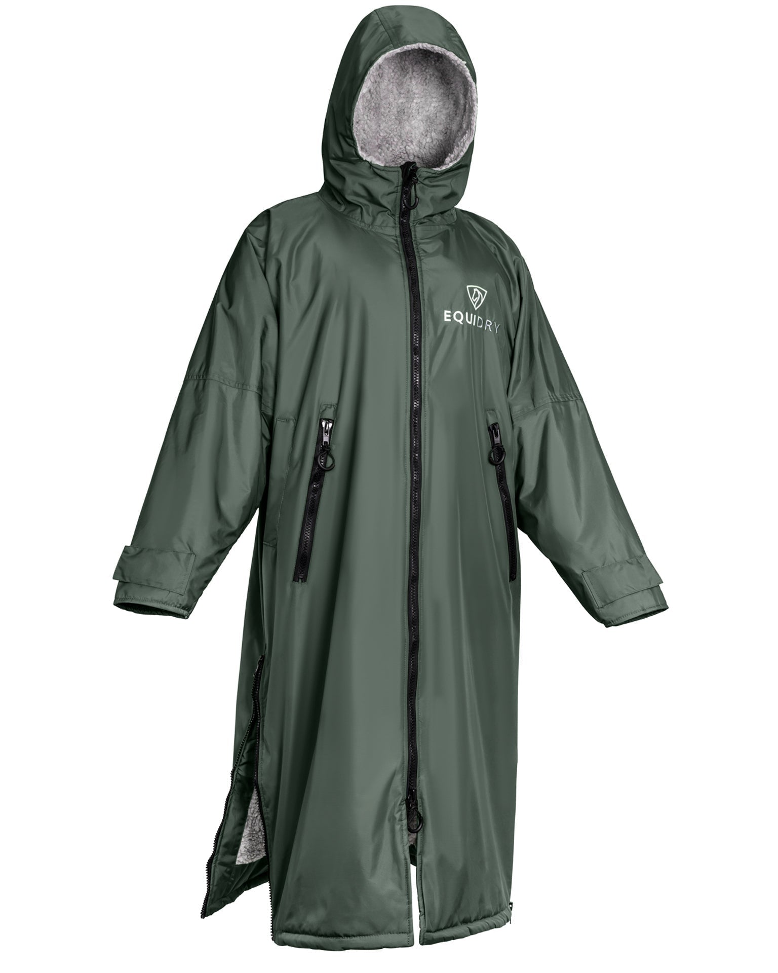 EQUIDRY Original Children's Thick Fleece Black Forest Green/Grey | 8-10yrs