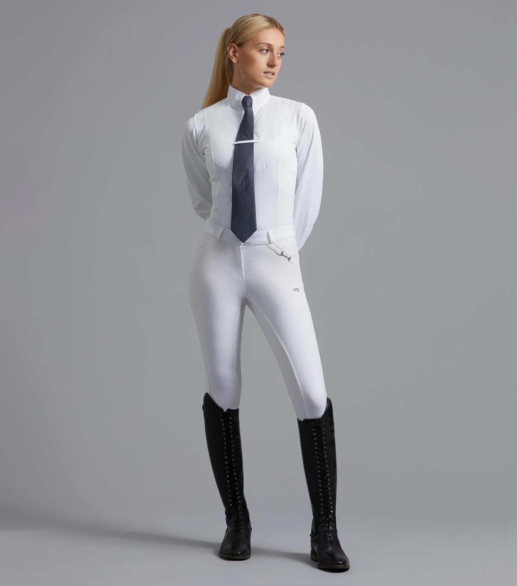 Premier Equine Delta Ladies Full Seat Gel Competition Riding Breeches White