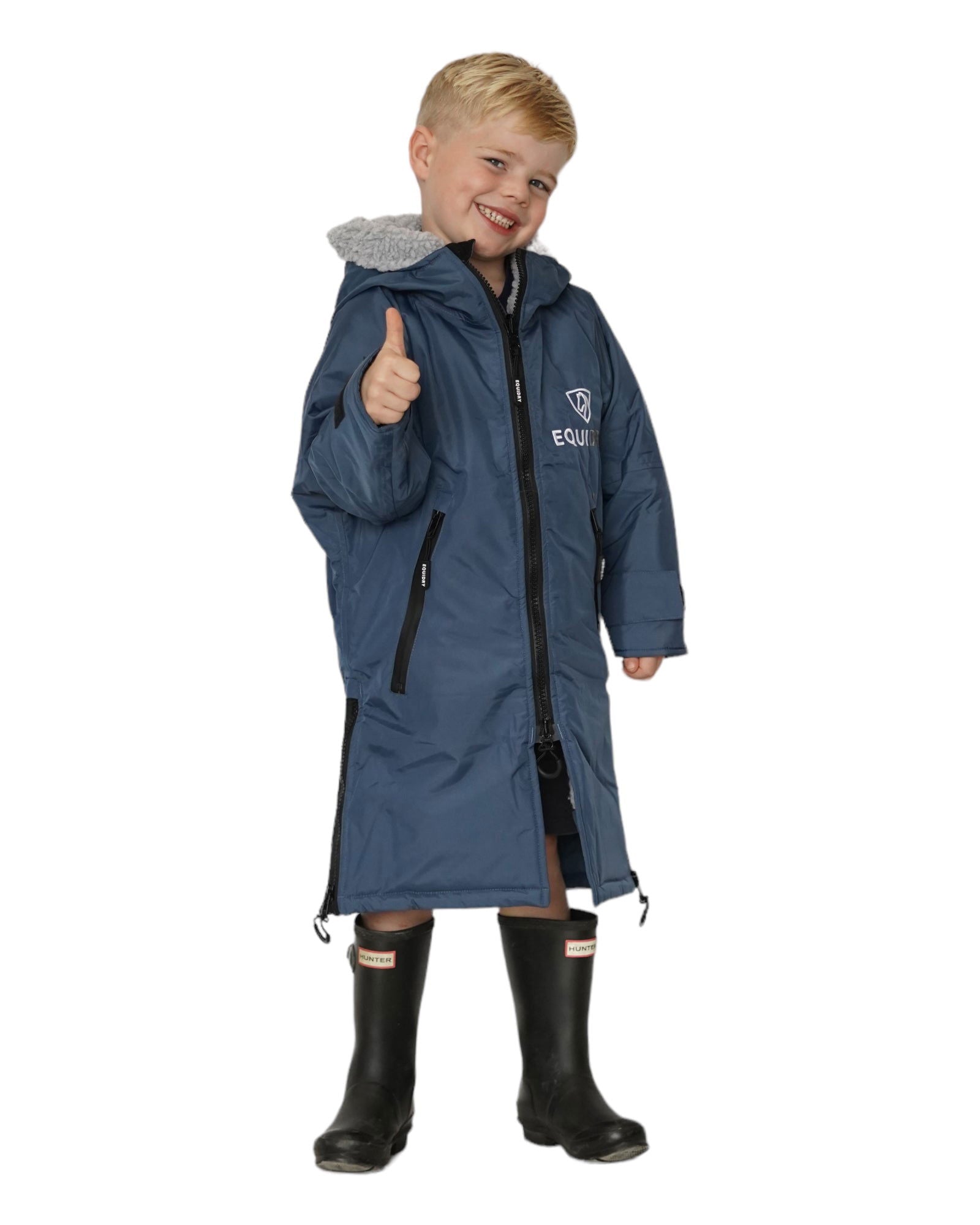 EQUIDRY Original Children's Thick Fleece Steel Blue/Grey | 10-12yrs