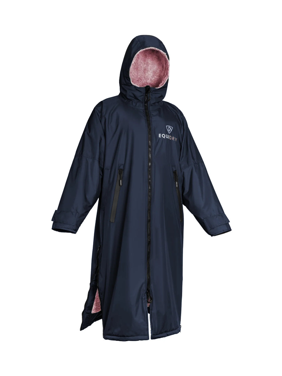 EQUIDRY Original Women's Thick Fleece Navy/Pale Pink | Small ( UK16-18)