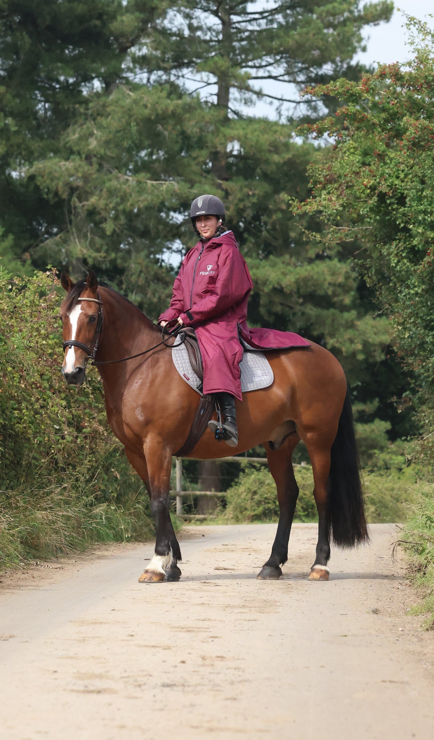 EQUIDRY Original Women's Thick Fleece Plum/Grey | XXS 14-12