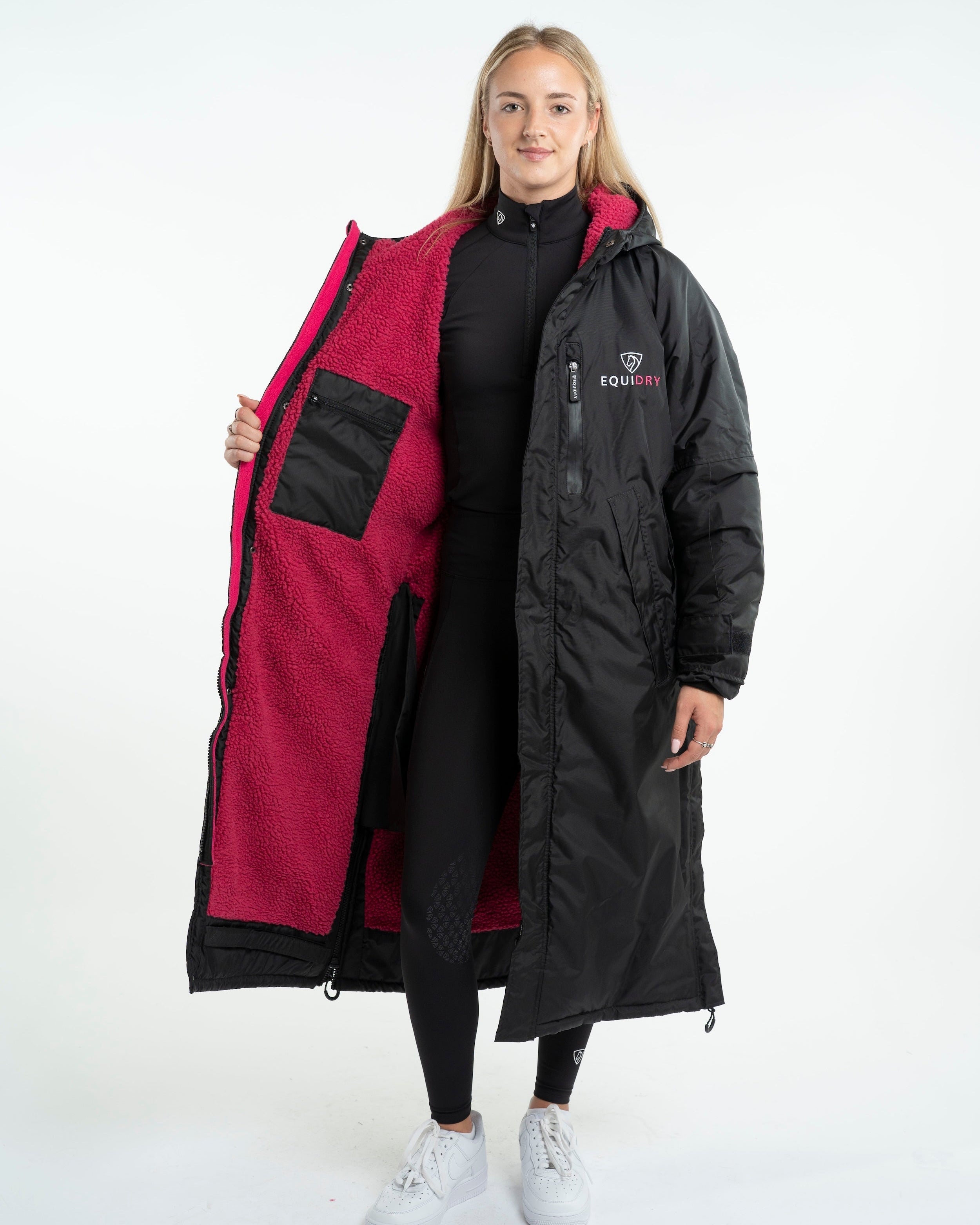 EQUIDRY Evolution Women's Thick Fleece Black/Peacock Pink - XXS