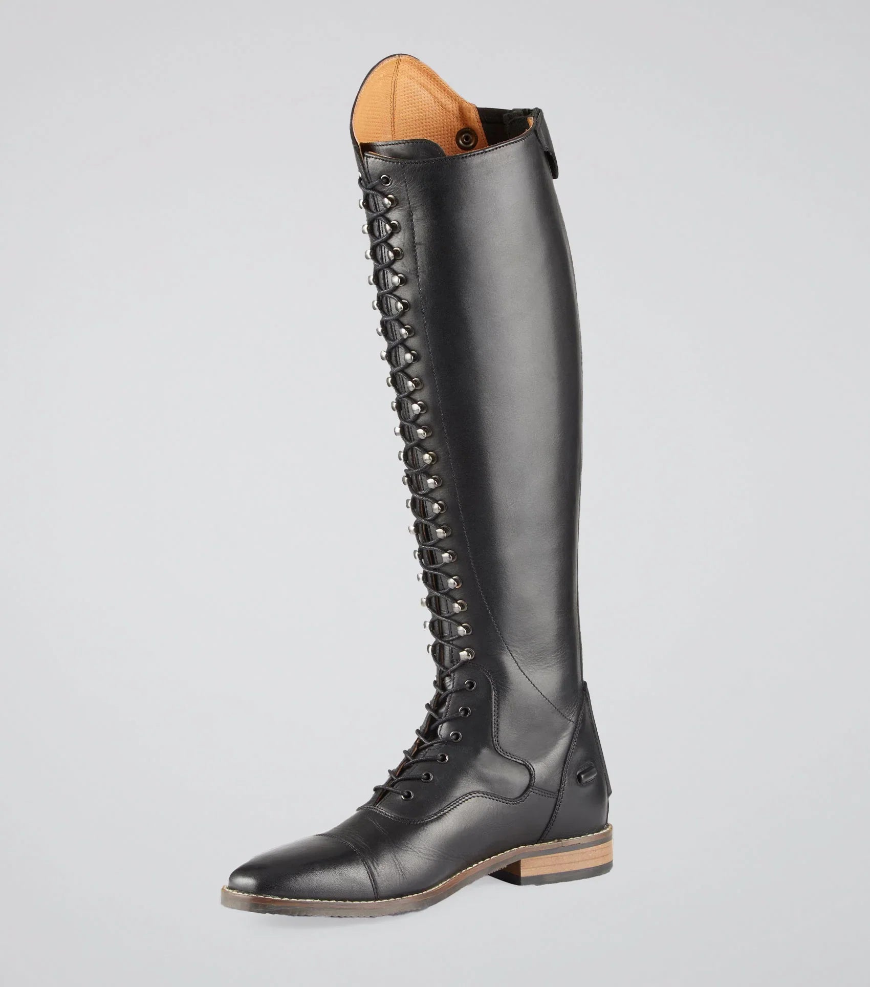 Premier Equine Maurizia Ladies Lace Front Tall Leather Riding Boot Black - Damaged Box