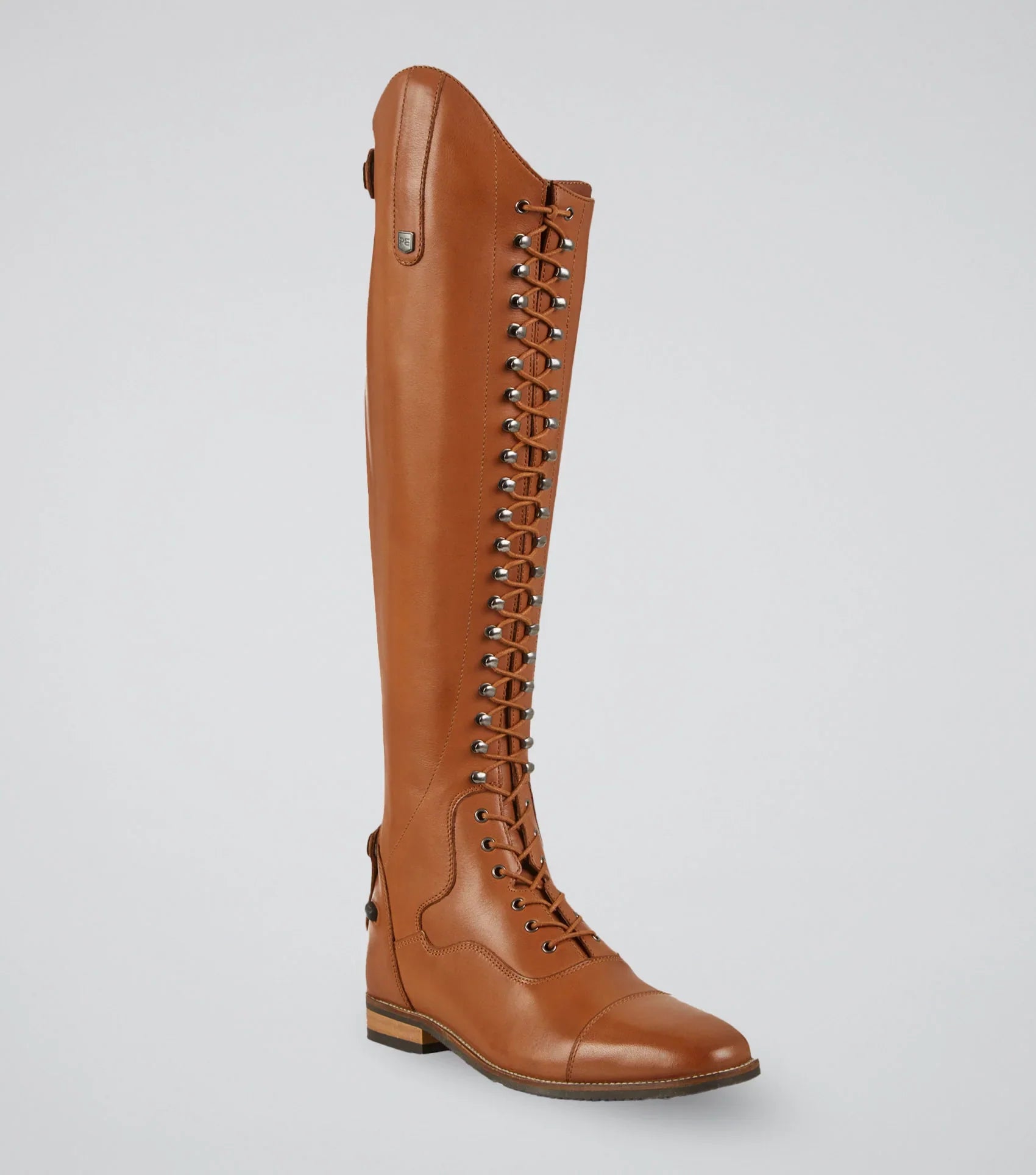 Premier Equine Maurizia Ladies Lace Front Tall Leather Riding Boot Cognac