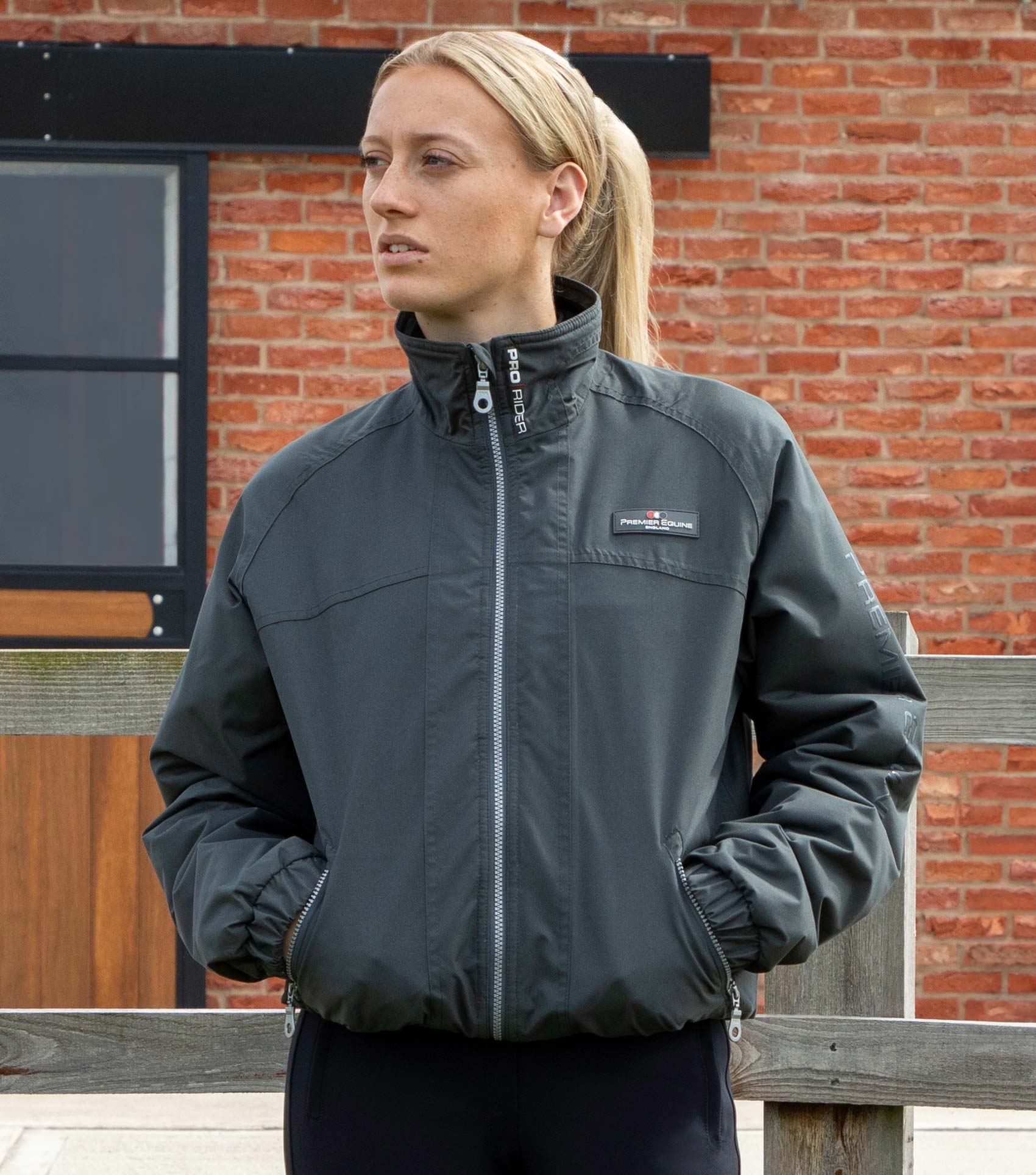 Premier Equine Pro Rider Unisex Waterproof Riding Jacket Anthracite Grey