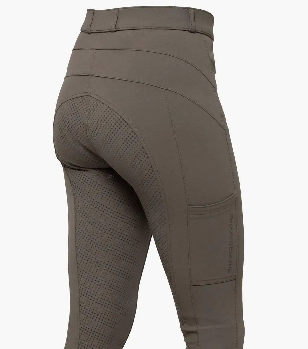 Premier Equine Torrent Ladies Full Seat Gel Riding Breeches Olive - 32 UK16