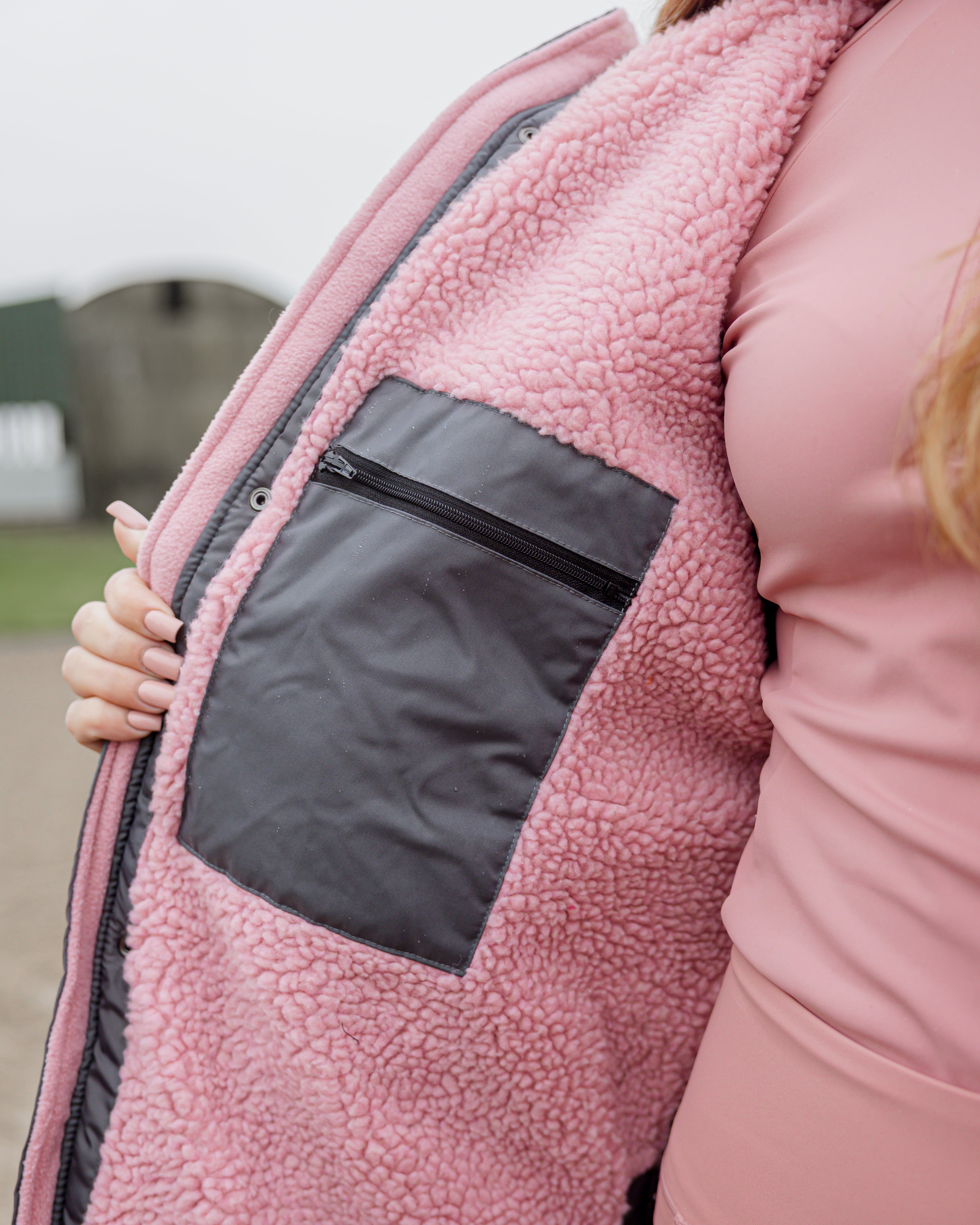 EQUIDRY Evolution Women's Thick Fleece Grey/Pale Pink - XXS Tall