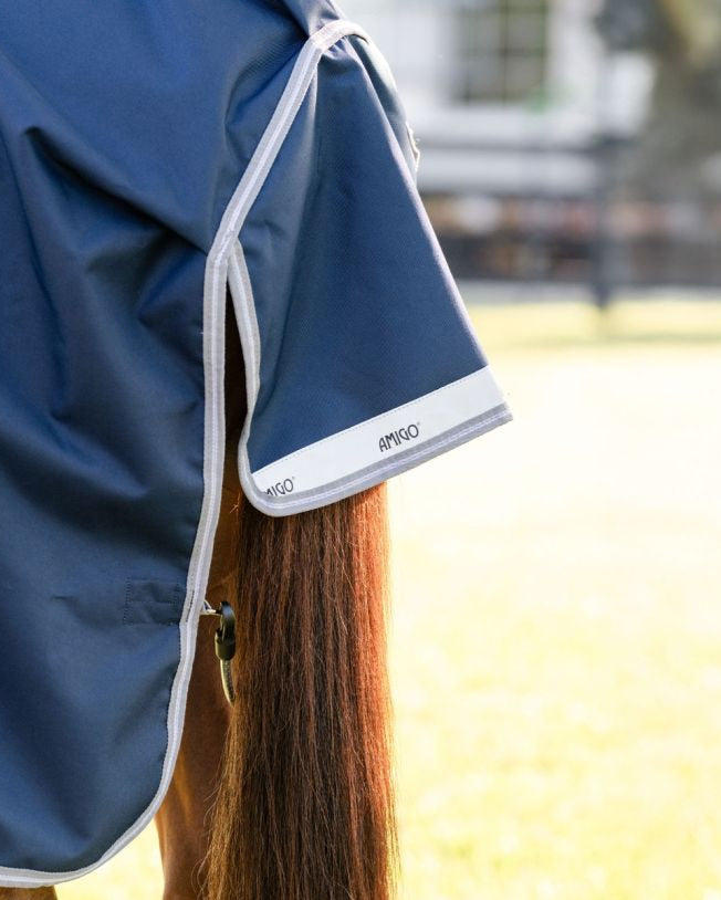 Horseware Amigo 1200D Turnout Navy/Titanium Grey and Silver 50g