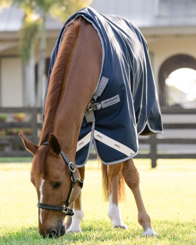 Horseware Amigo 1200D Turnout Navy/Titanium Grey and Silver 50g