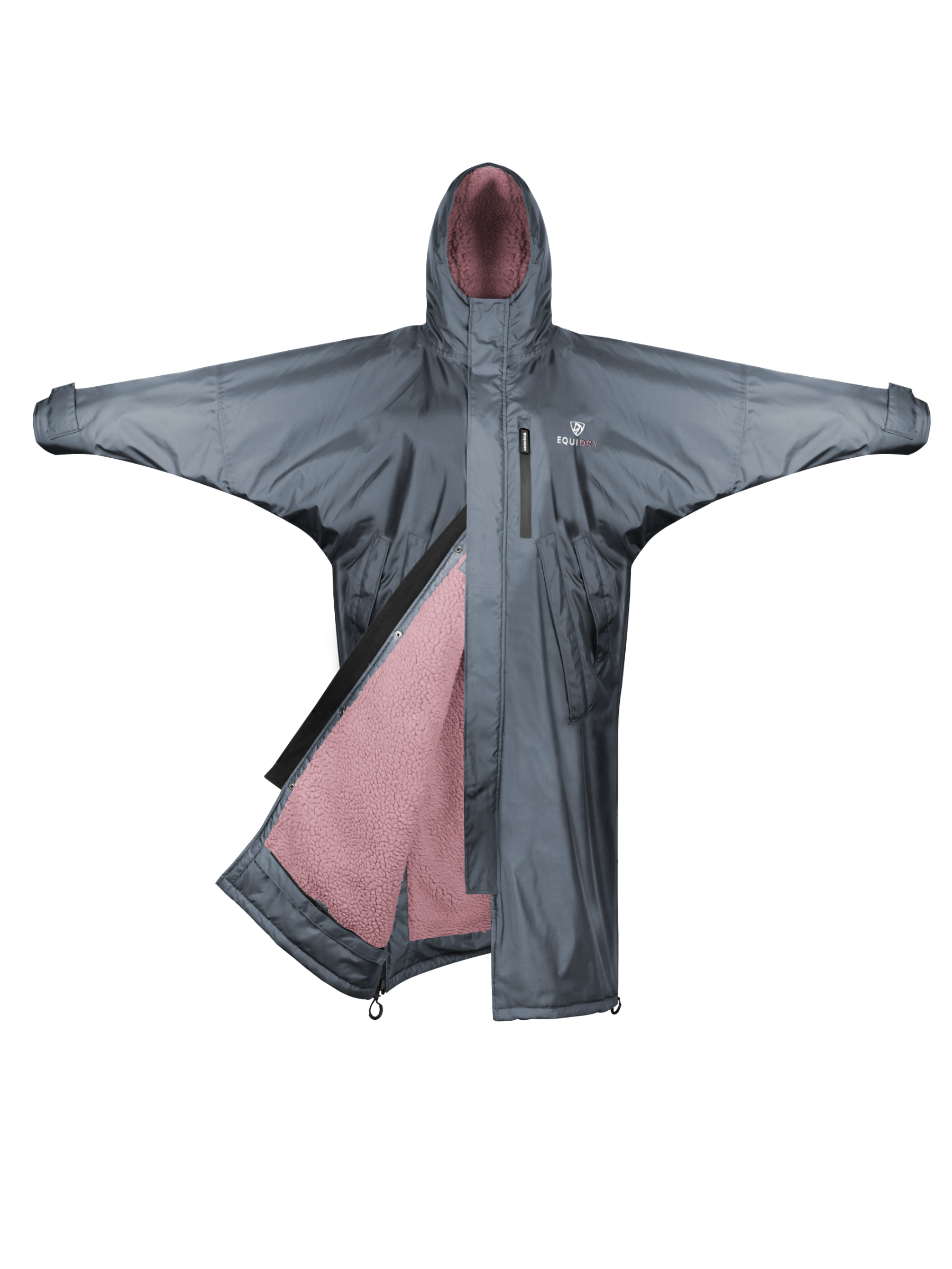 EQUIDRY Evolution Women's Thick Fleece Grey/Pale Pink - XXS Tall