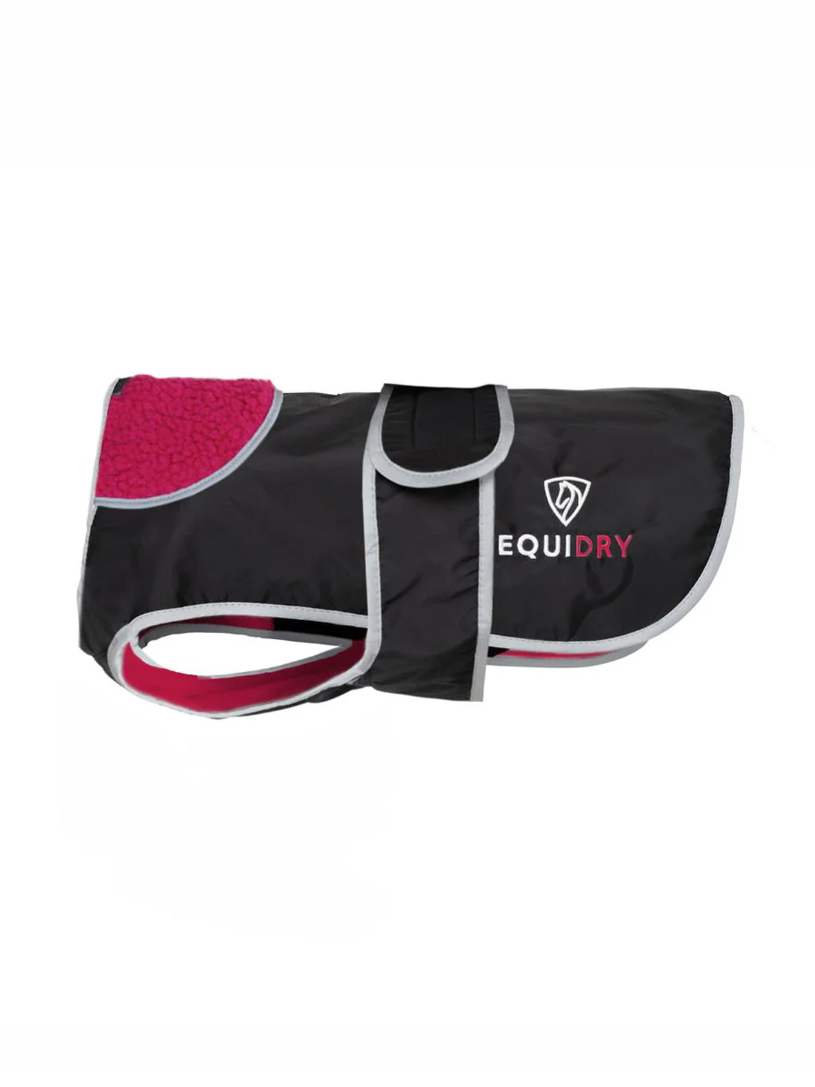 EQUIDRY Waterproof Dog Coat Black/Peacock Pink | XS(Long)