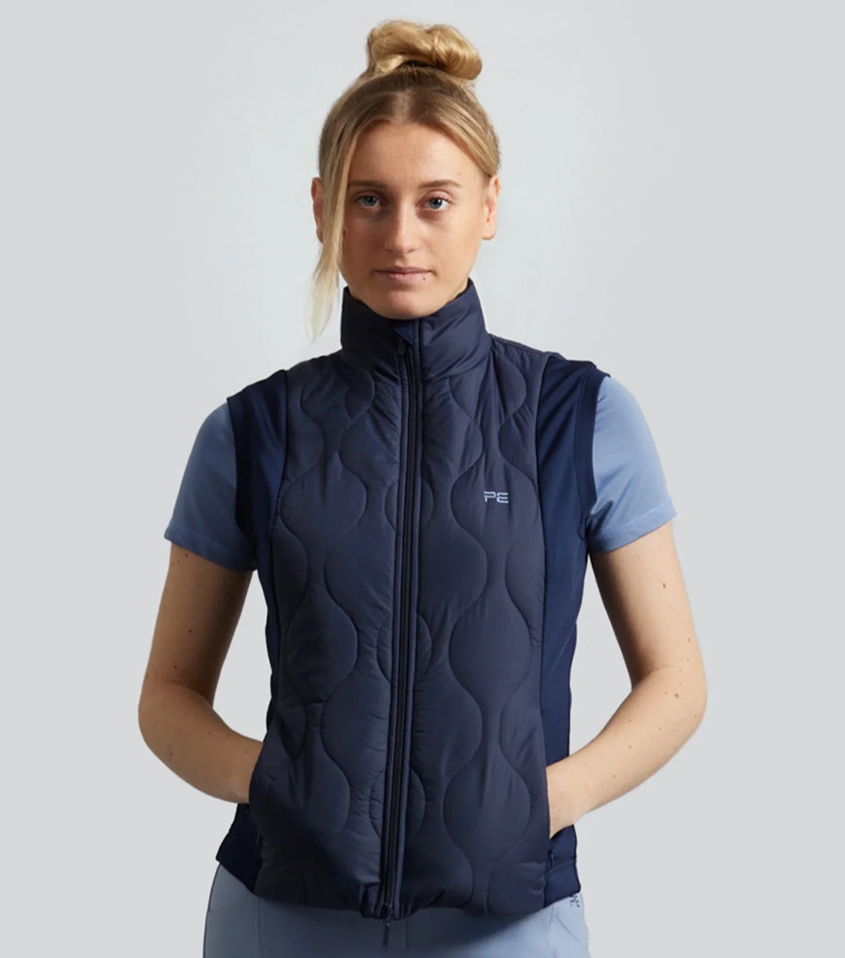 Premier Equine Campani Womens Quilted Riding Gilet Navy UK10