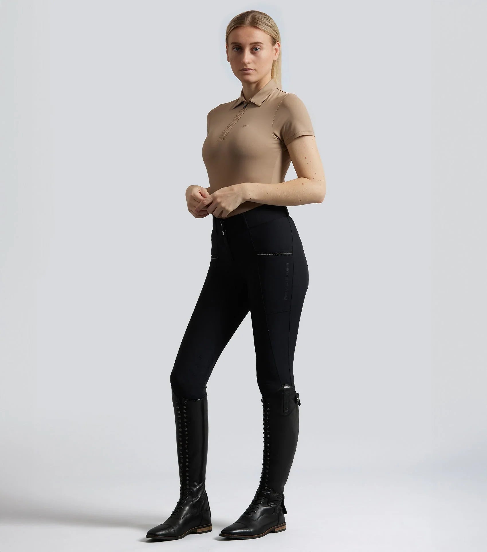 Premier Equine Ofena Womens Gel Knee Riding Breeches Black