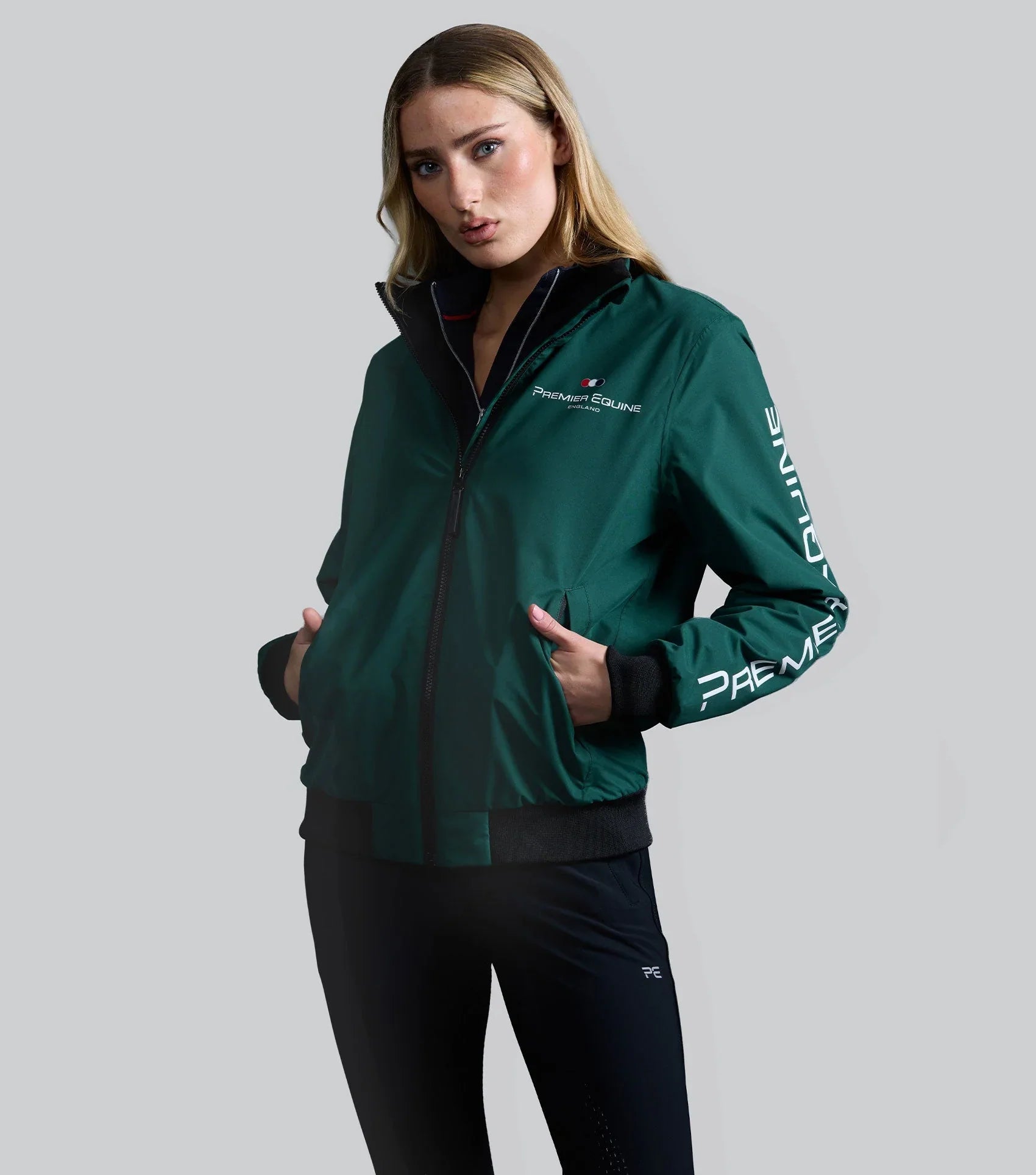 Premier Equine Omnia Womens Waterproof Riding Jacket Green