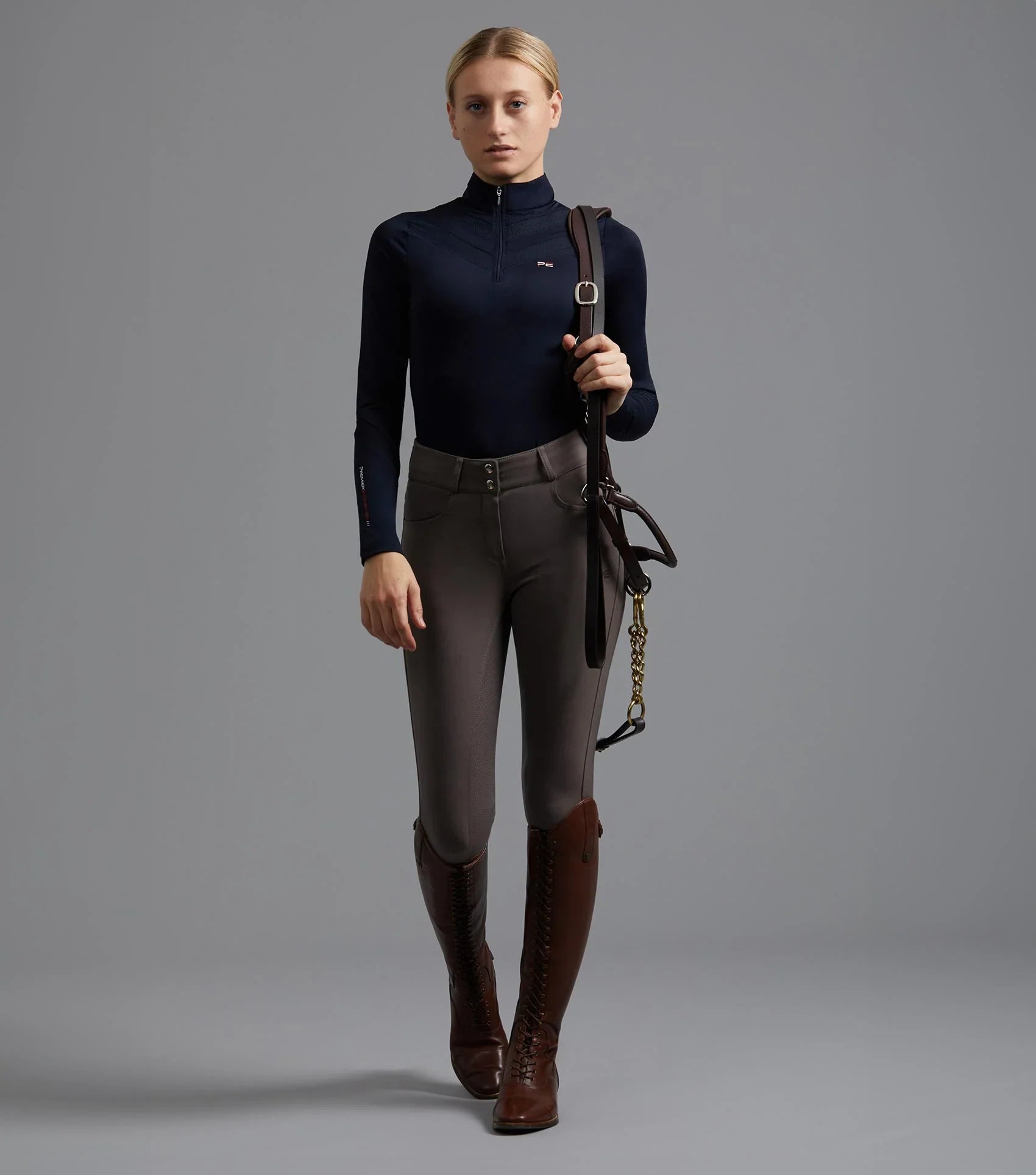 Premier Equine Virtue Ladies Full Seat Gel Riding Breeches Walnut
