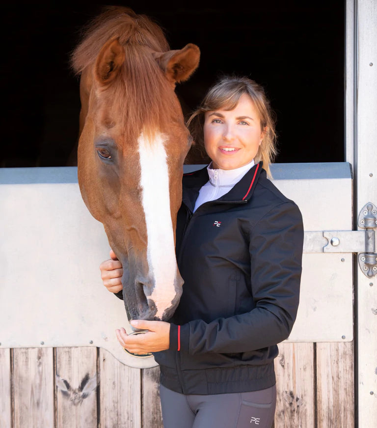Premier Equine Ladies ProSport Waterproof Varsity Jacket Black UK12