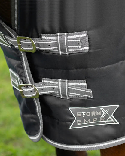 STORMX EMPRA Black Horse Stable Rug - 200g Fill, Buckles, Straps, Equiflair - 5'0"