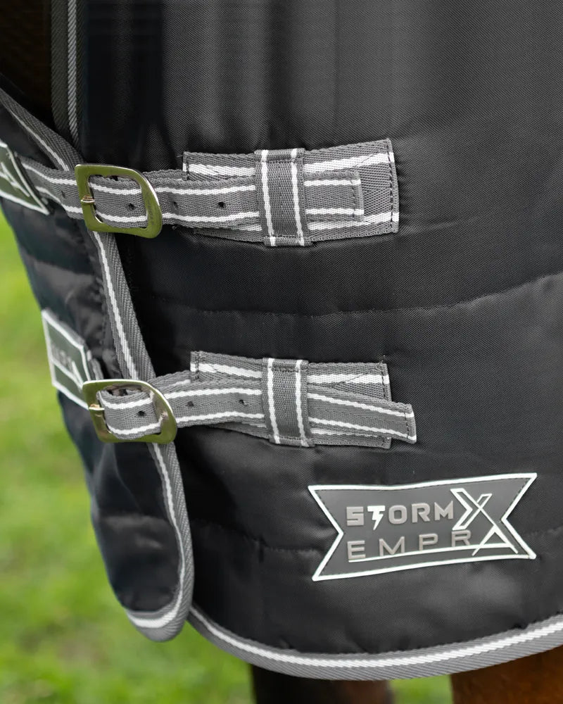 STORMX EMPRA Black Horse Stable Rug - 200g Fill, Buckles, Straps, Equiflair - 5'0"