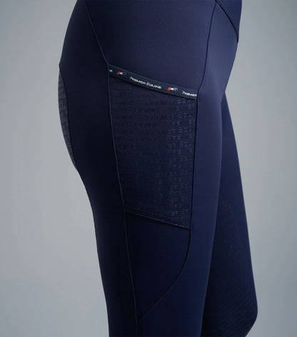 Premier Equine Aporia Ladies Riding Tights Glenmore Navy UK12