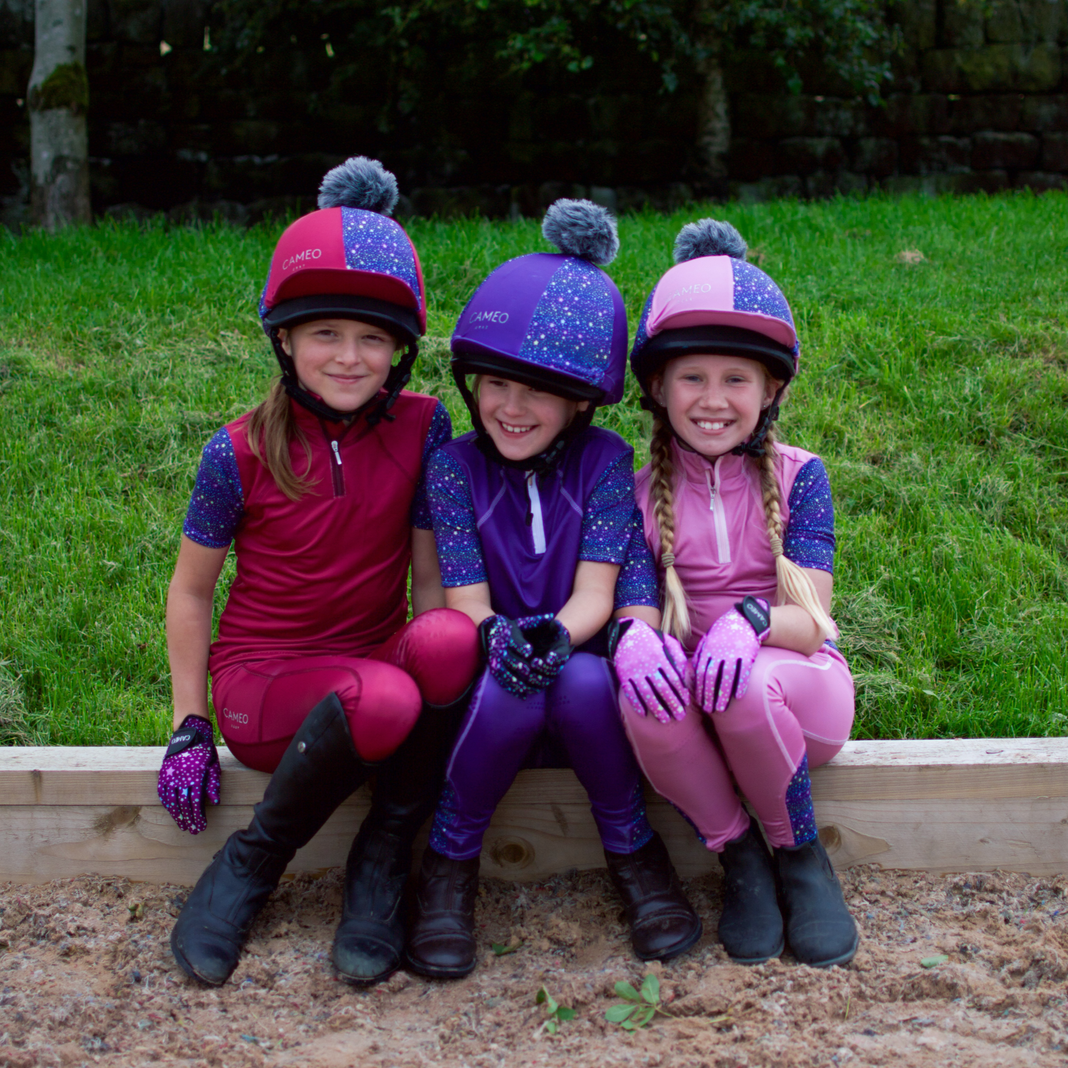 Cameo Junior Zest Riding Tights Berry Stars