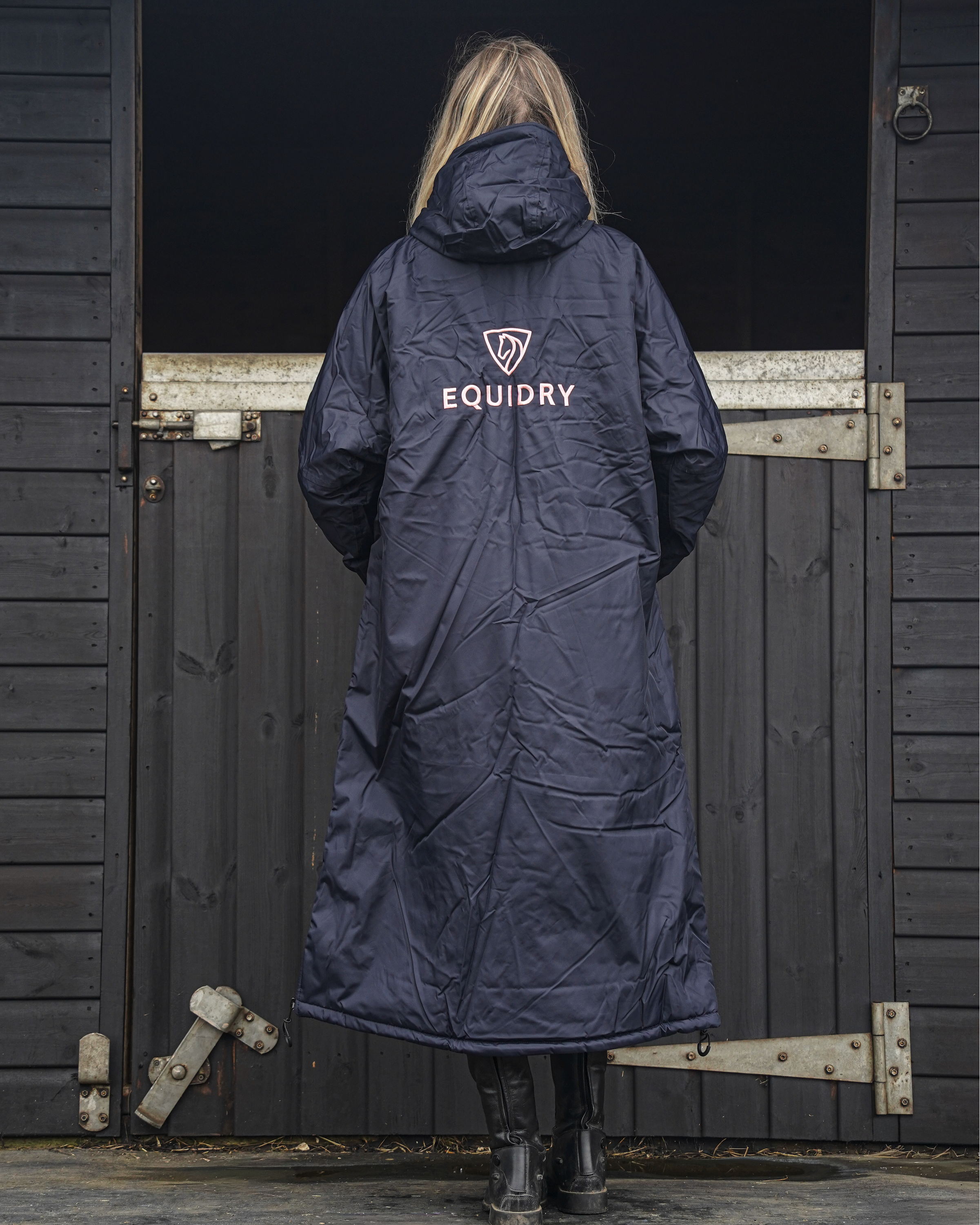 EQUIDRY Original Women's Thick Fleece Navy/Pale Pink | Small ( UK16-18)