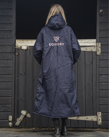 EQUIDRY Original Women's Thick Fleece Navy/Pale Pink | Small ( UK16-18)