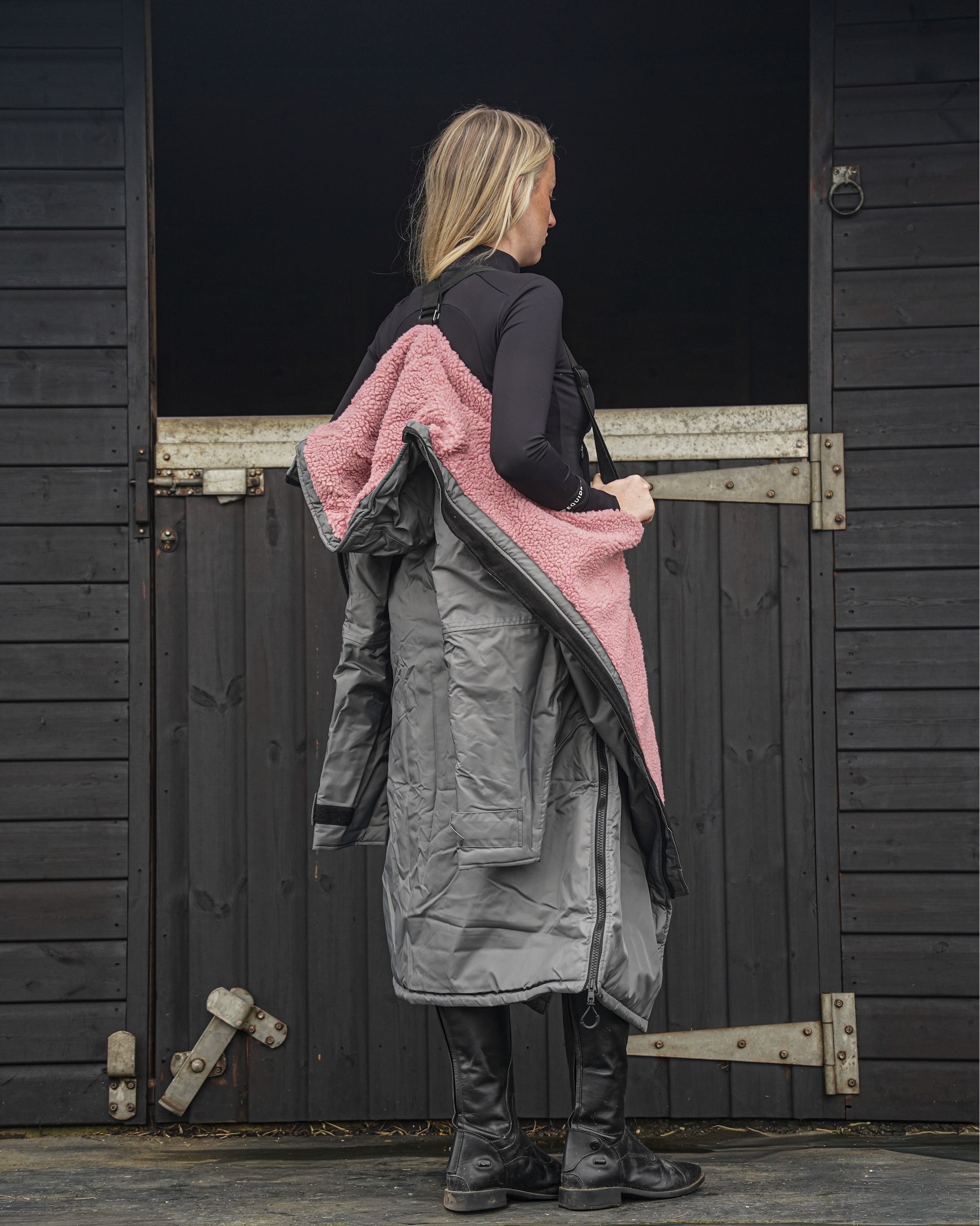 EQUIDRY Original Women's Thick Fleece Grey/Pale Pink
