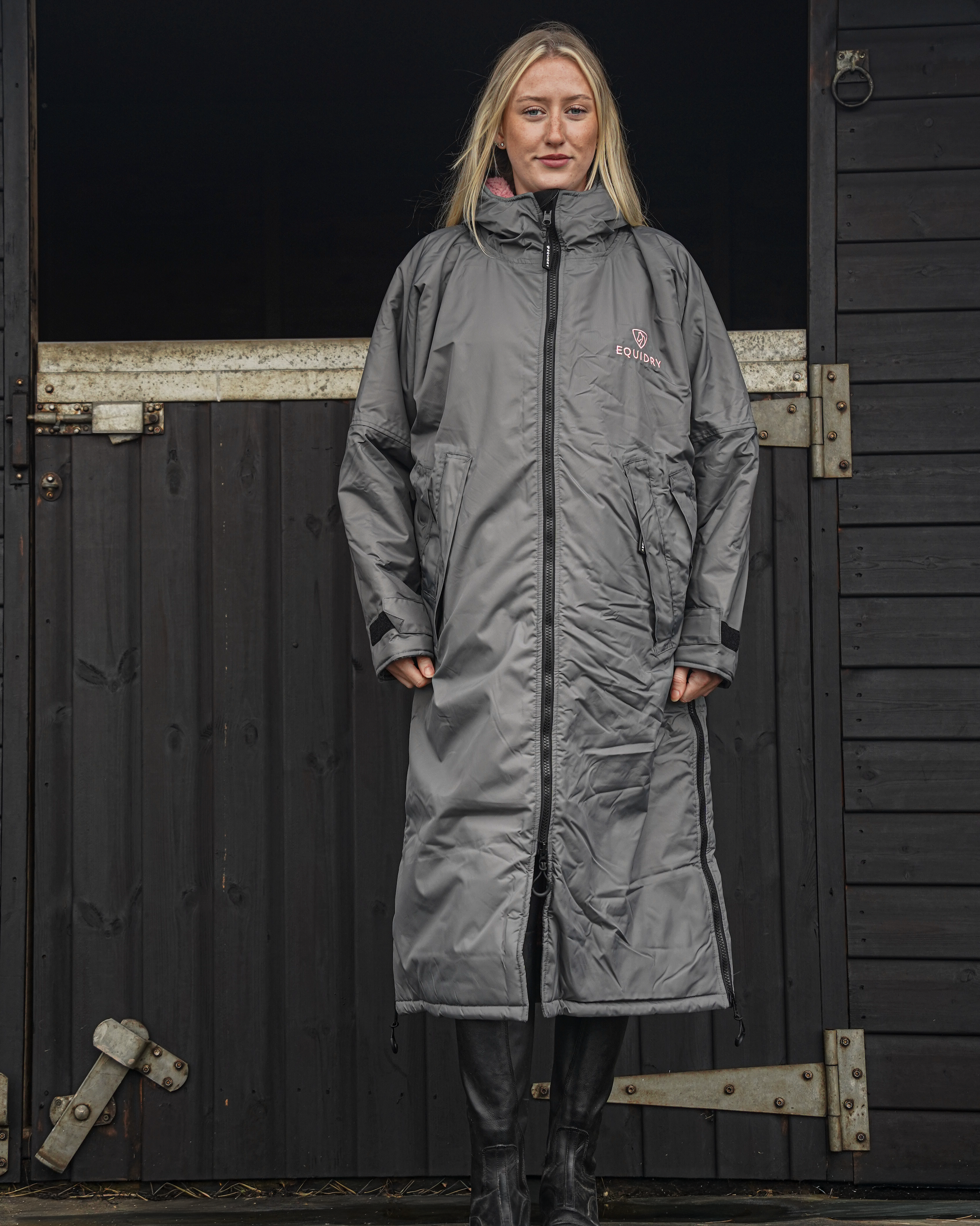EQUIDRY Original Women's Thick Fleece Grey/Pale Pink