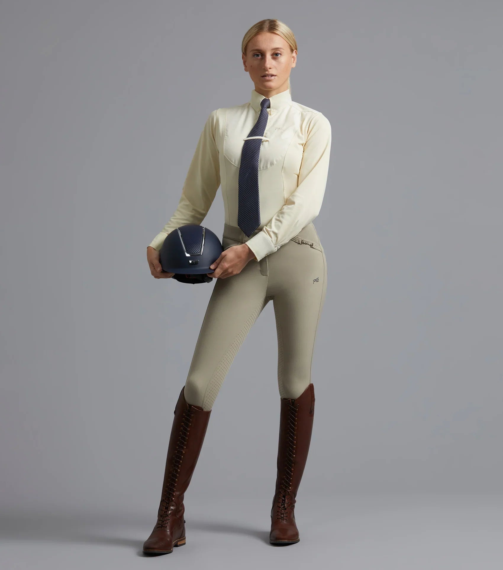 Premier Equine Delta Ladies Full Seat Gel Competition Riding Breeches Beige