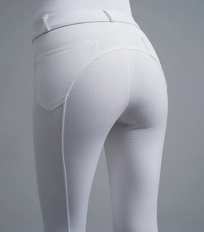 Premier Equine Delta Ladies Full Seat Gel Competition Riding Breeches White