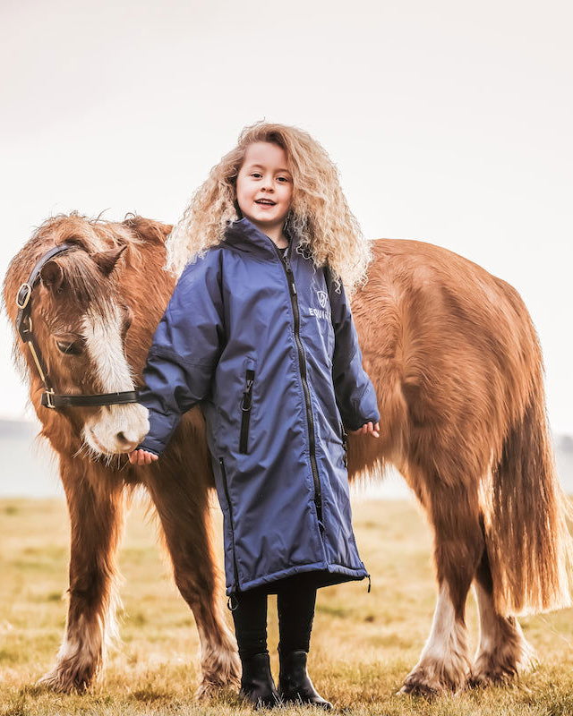 EQUIDRY Original Children's Thick Fleece Steel Blue/Grey | 10-12yrs