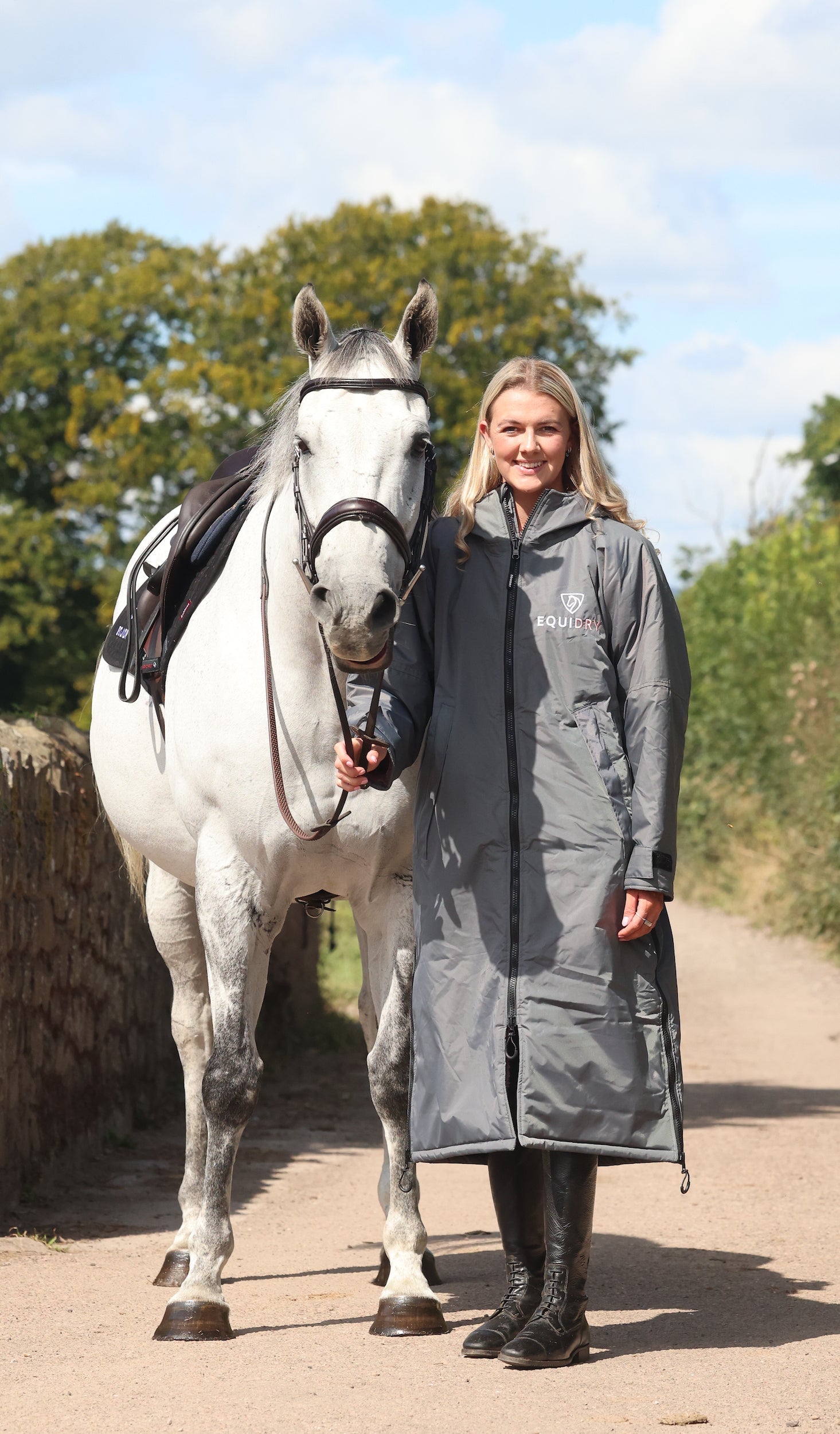 EQUIDRY Original Women's Thick Fleece Grey/Pale Pink