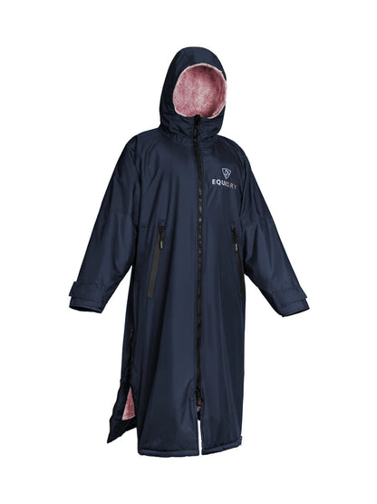 EQUIDRY Original Women's Thick Fleece Navy/Pale Pink | Small ( UK16-18)
