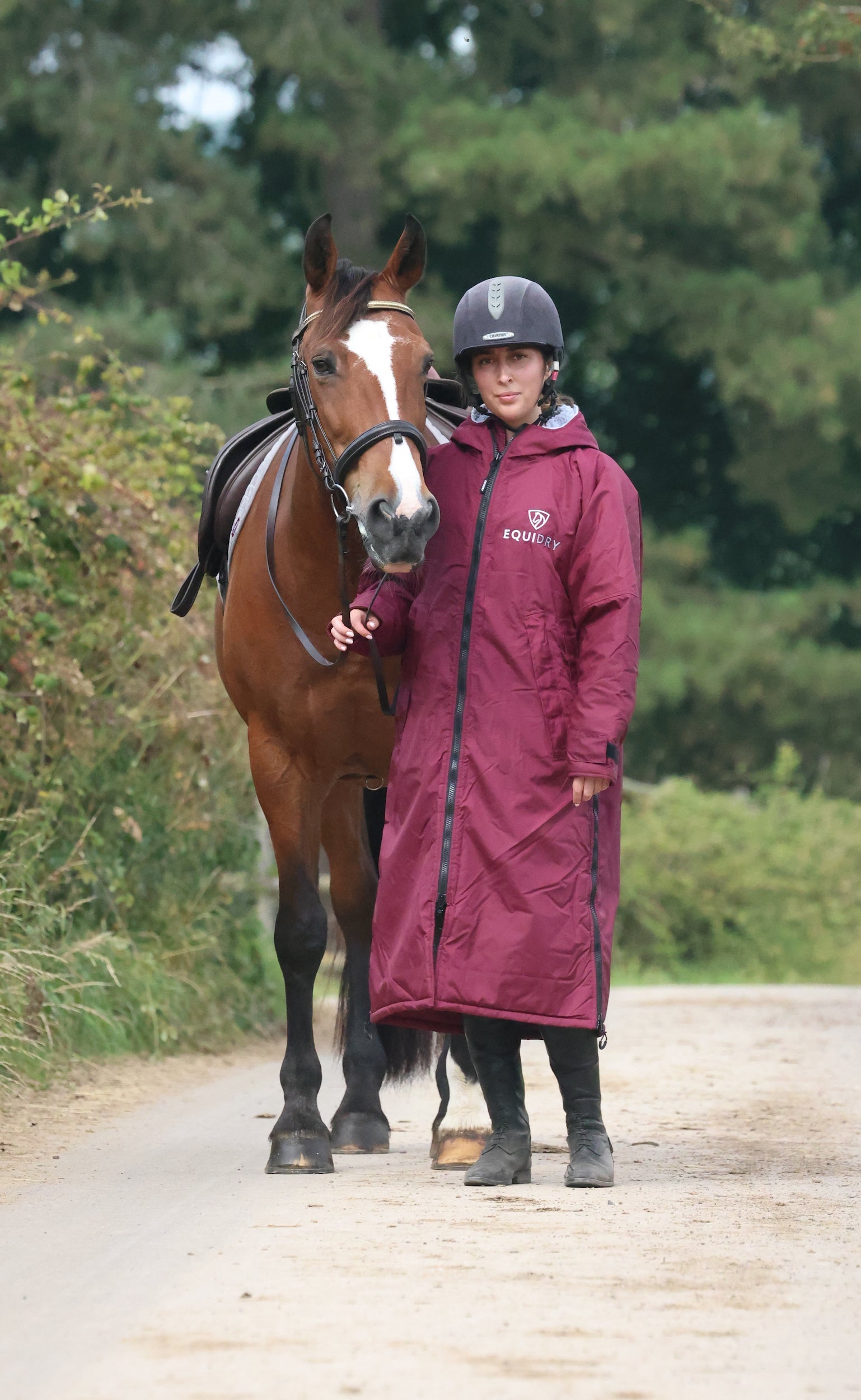 EQUIDRY Original Women's Thick Fleece Plum/Grey | XXS 14-12