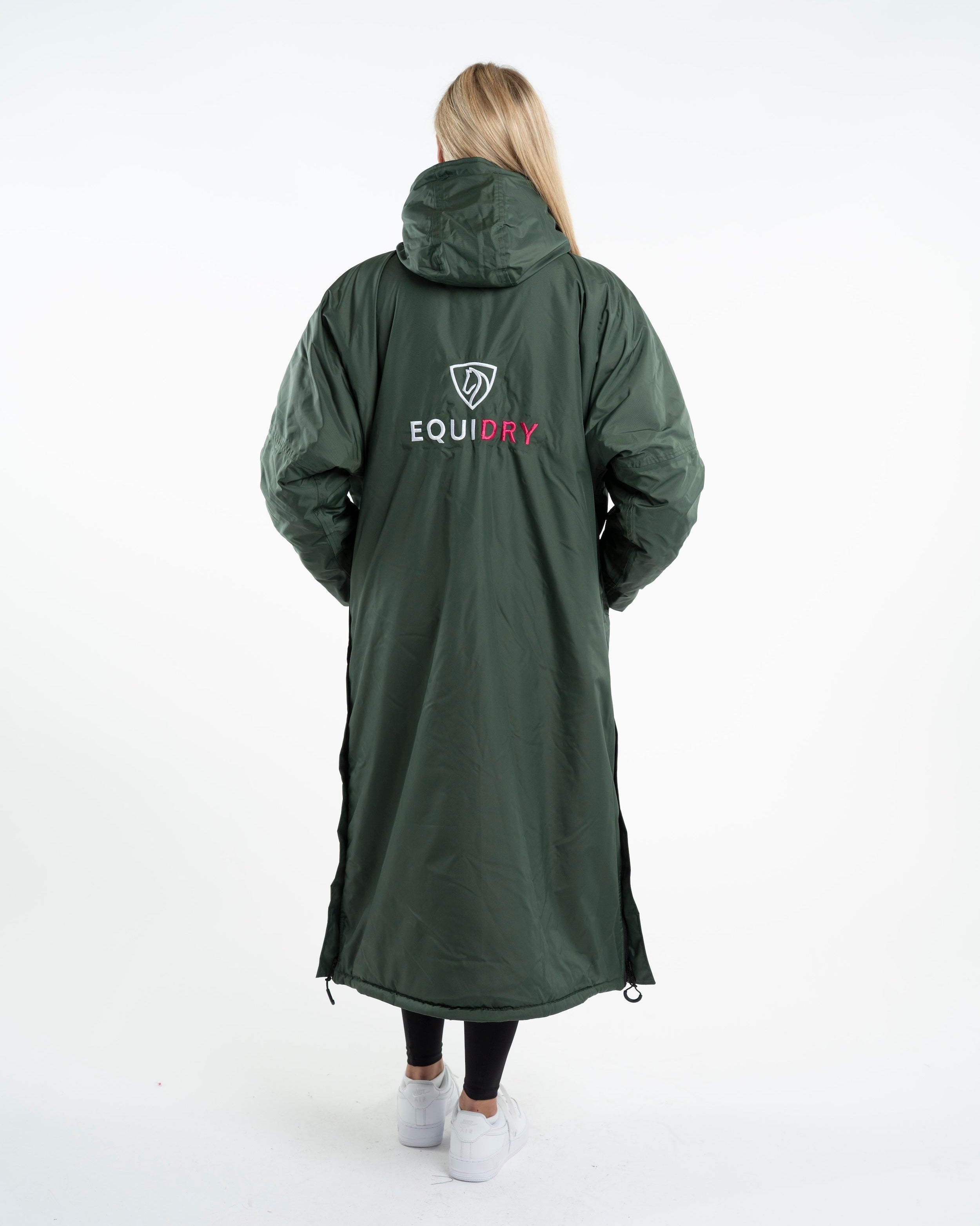 EQUIDRY Evolution Women's Thick Fleece Black Forest Green/Peacock Pink - XXS