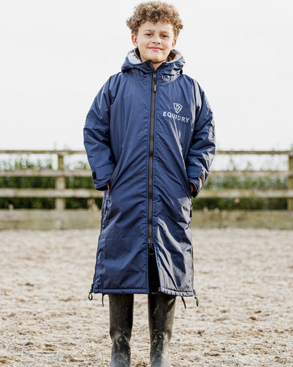 EQUIDRY Original Children's Thick Fleece Navy/Grey | 8-10yrs