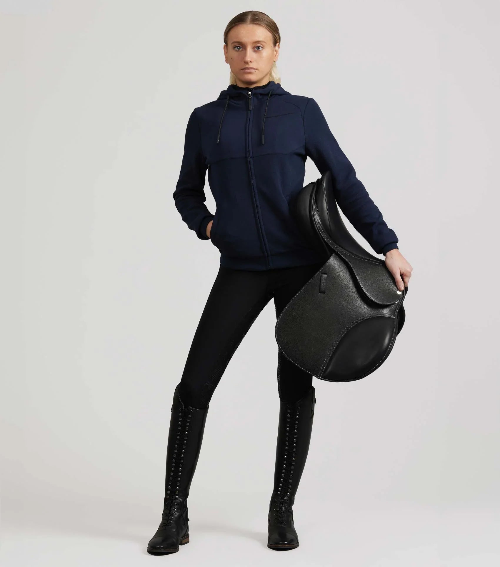 Premier Equine Legato Hooded Full-Zip Sweatshirt French Navy UK10