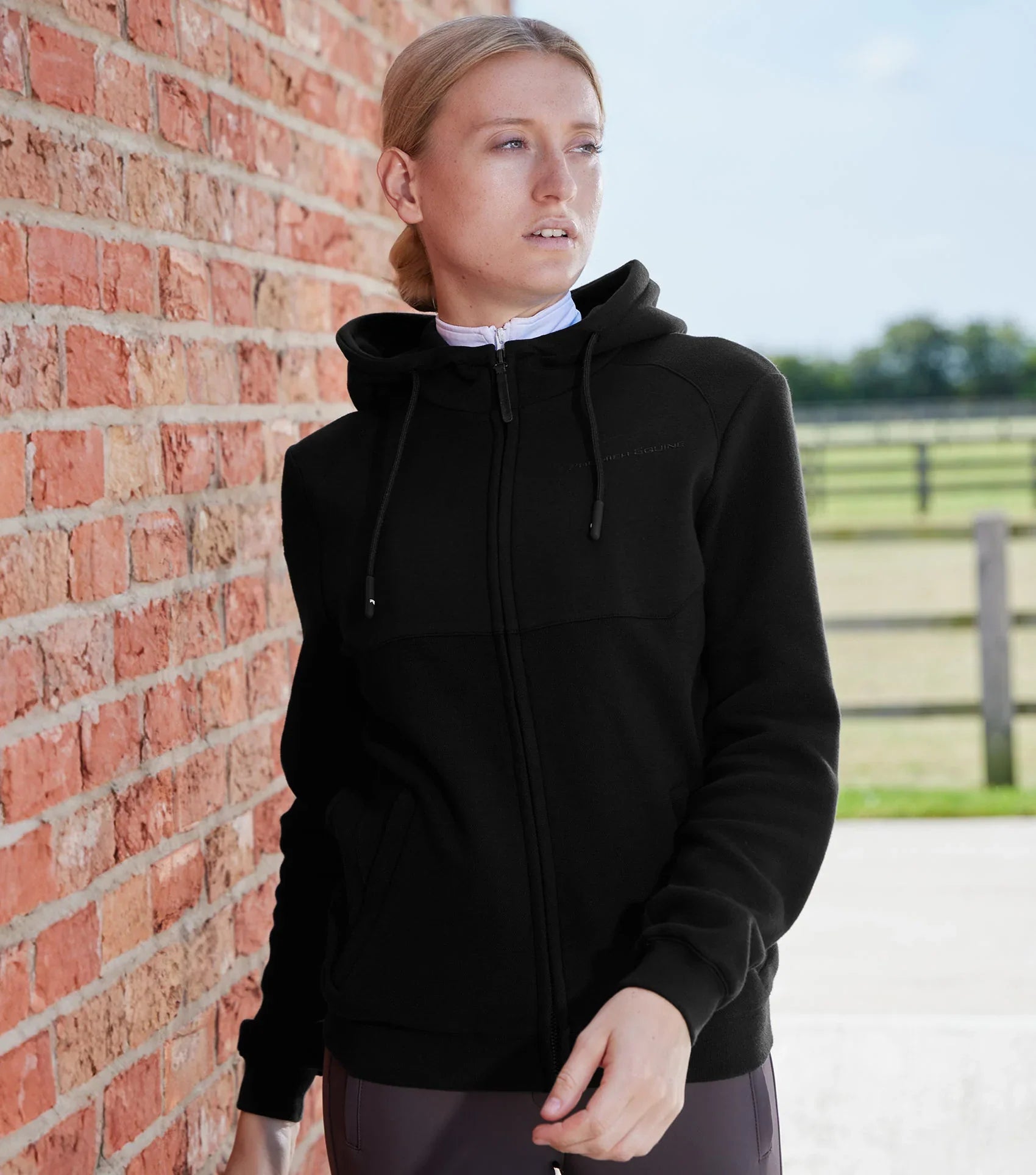 Premier Equine Legato Hooded Full-Zip Sweatshirt Phantom Black