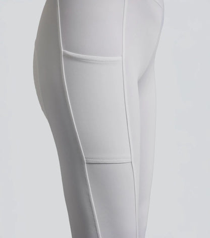 Premier Equine Luceo Womens Full Seat Competition Riding Tights White