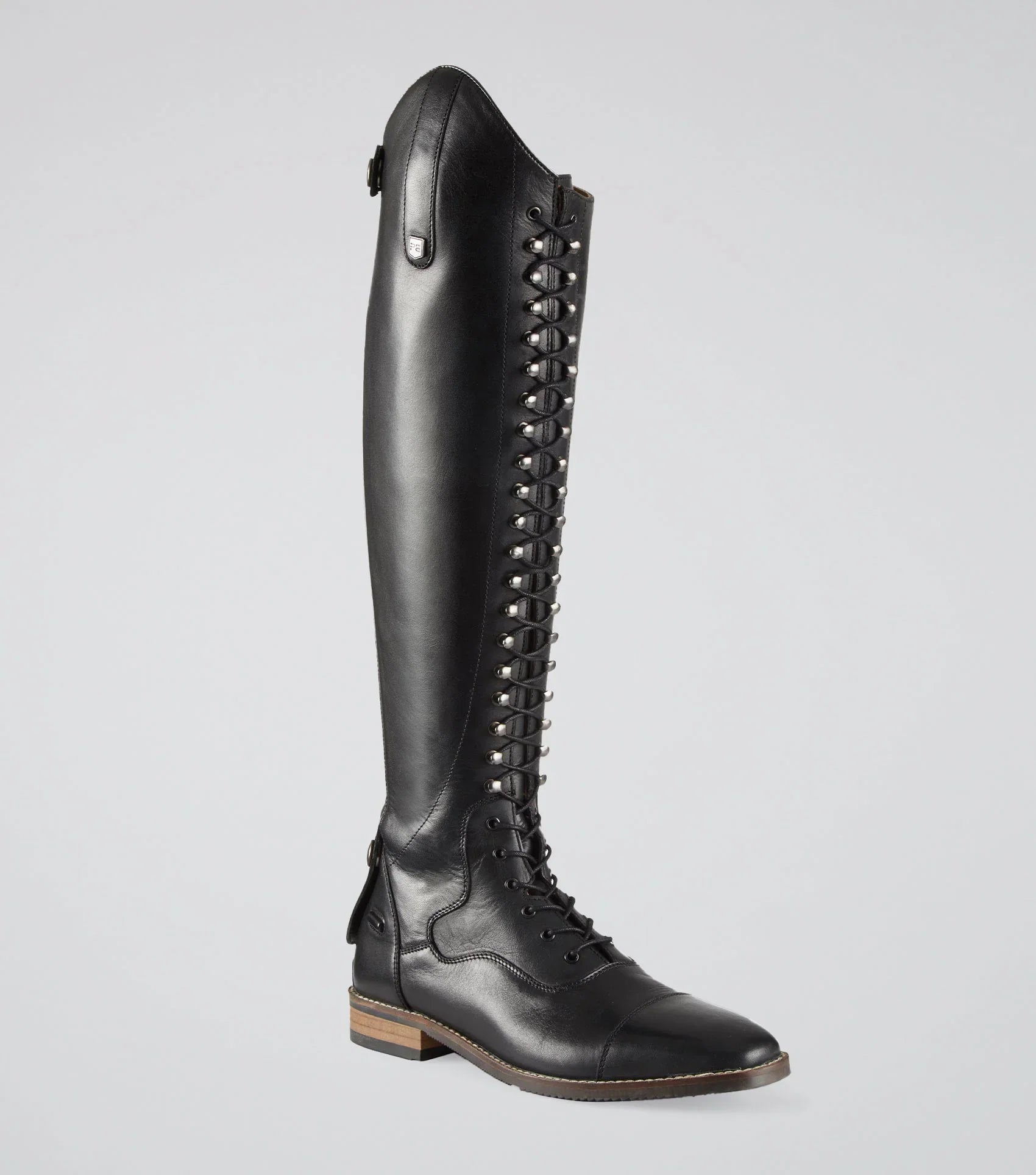 Premier Equine Maurizia Ladies Lace Front Tall Leather Riding Boot Black - Damaged Box