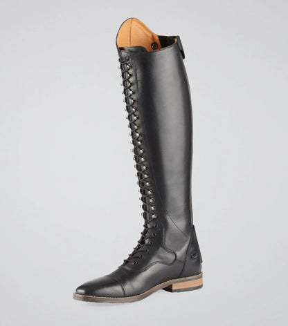 Premier Equine Maurizia Ladies Lace Front Tall Leather Riding Boot Black - Damaged Box