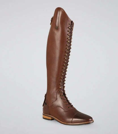 Premier Equine Maurizia Ladies Lace Front Tall Leather Riding Boot Brown - NQP