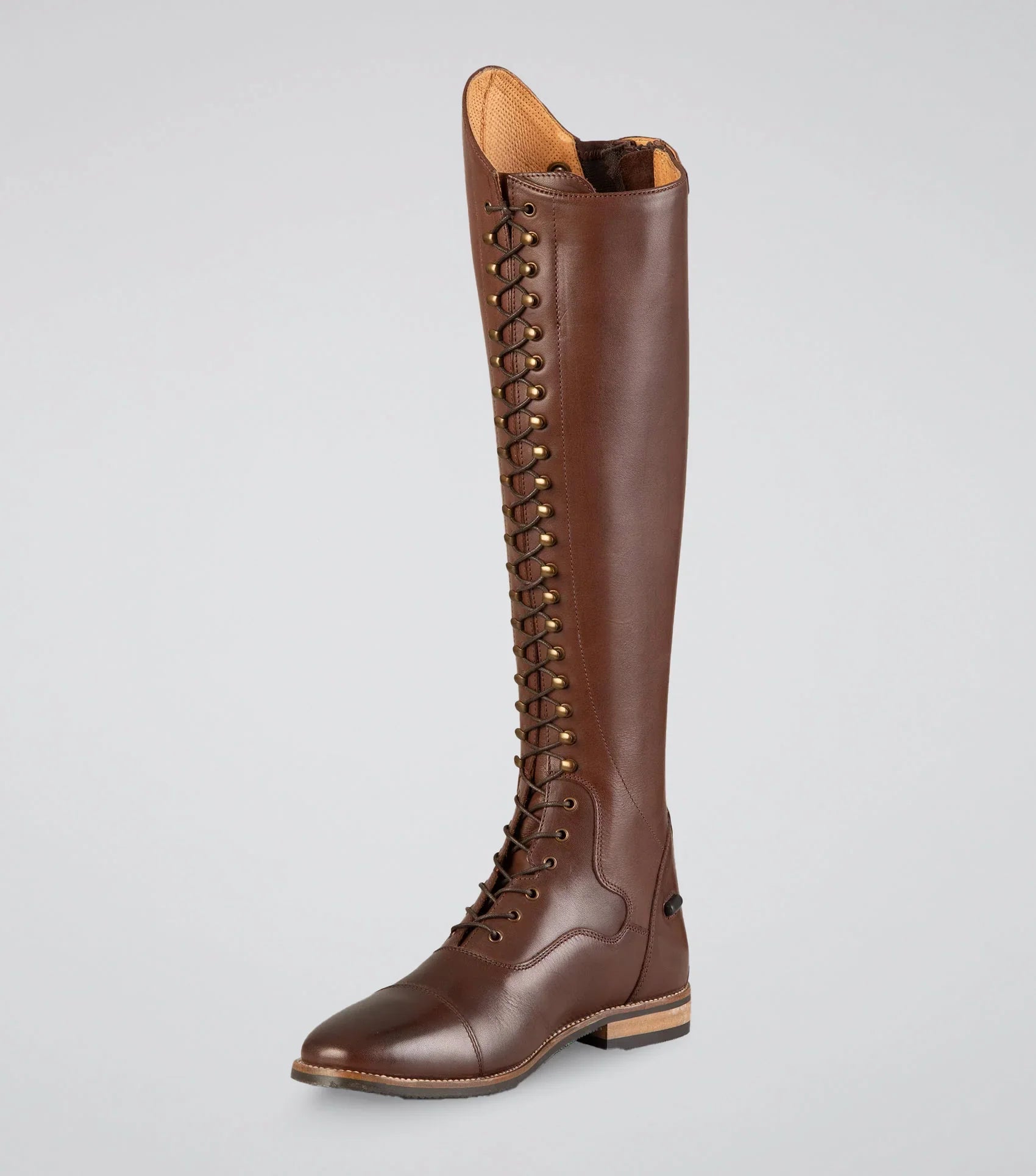 Premier Equine Maurizia Ladies Lace Front Tall Leather Riding Boot Brown - NQP