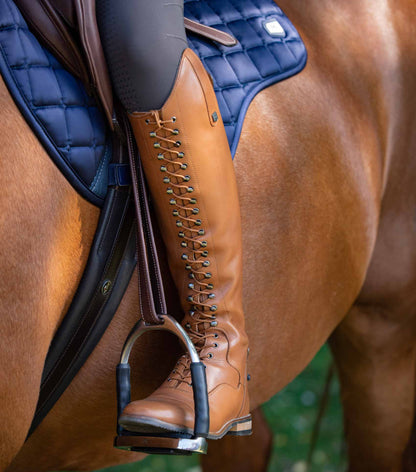 Premier Equine Maurizia Ladies Lace Front Tall Leather Riding Boot Cognac