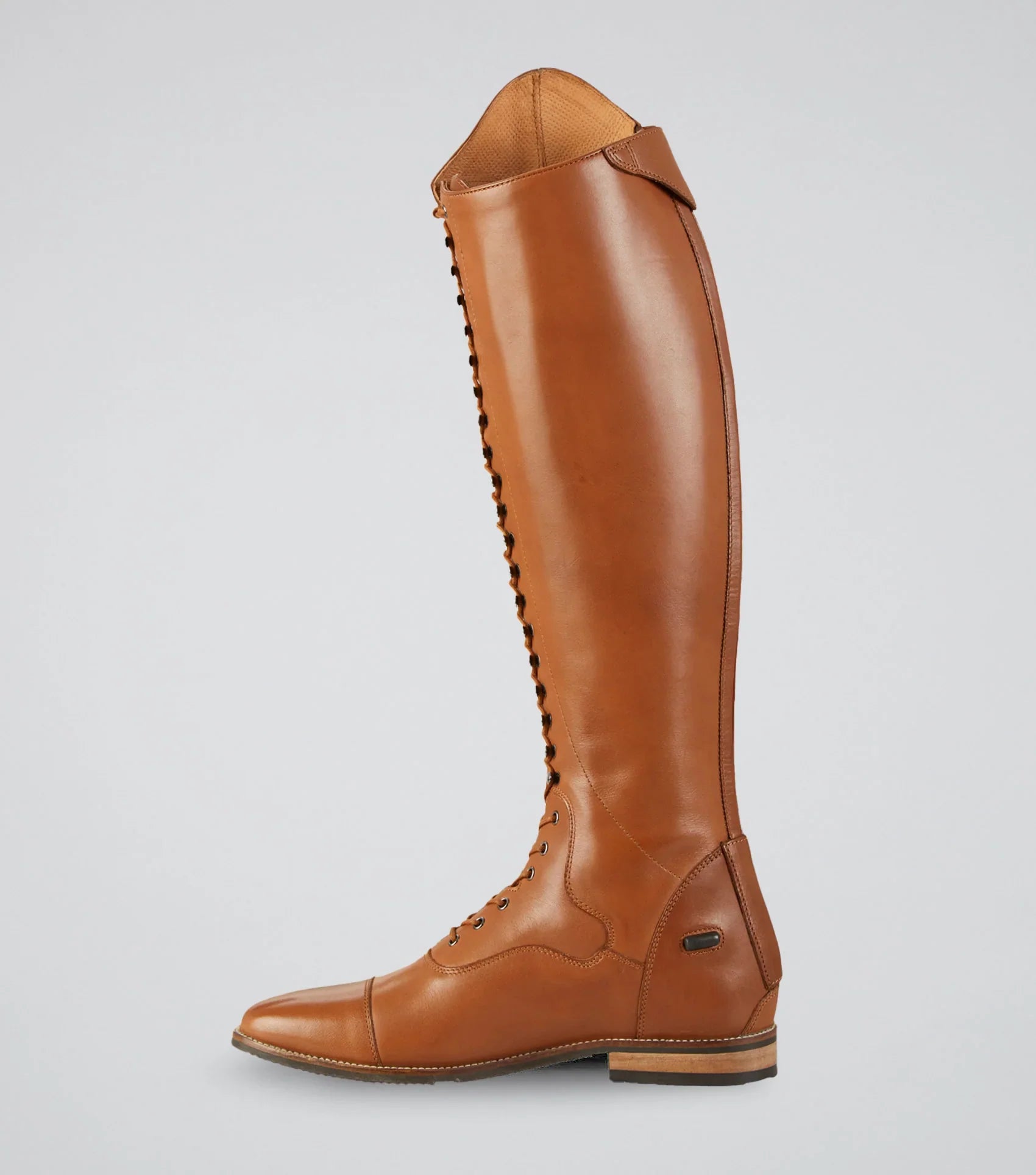 Premier Equine Maurizia Ladies Lace Front Tall Leather Riding Boot Cognac